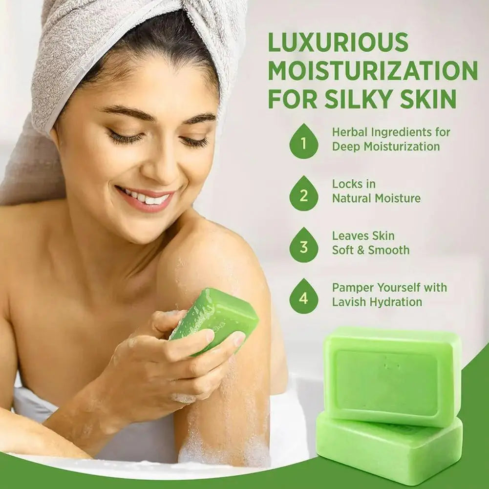 Green Tea Tree Soap, Soap Bar with Tea Tree Oil, Natural Soaps for Body Skin Cleaning,Gentle Exfoliating Bar Soap