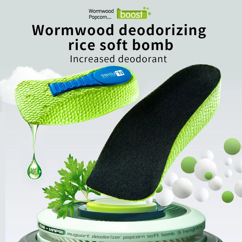 Memory Foam Height Increase Insoles for Men Women Shoes
