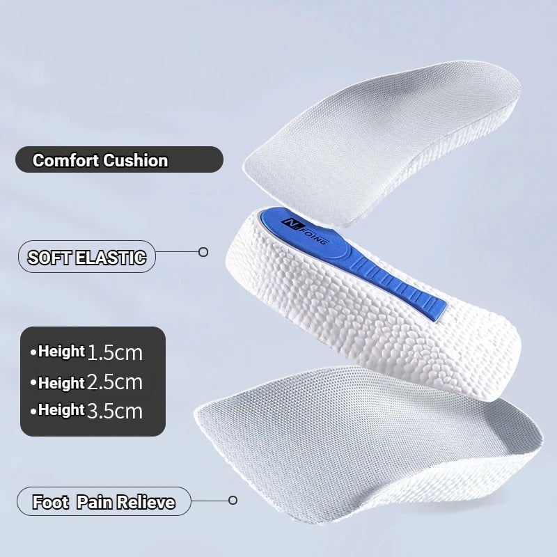 Memory Foam Height Increase Insoles for Men Women Shoes