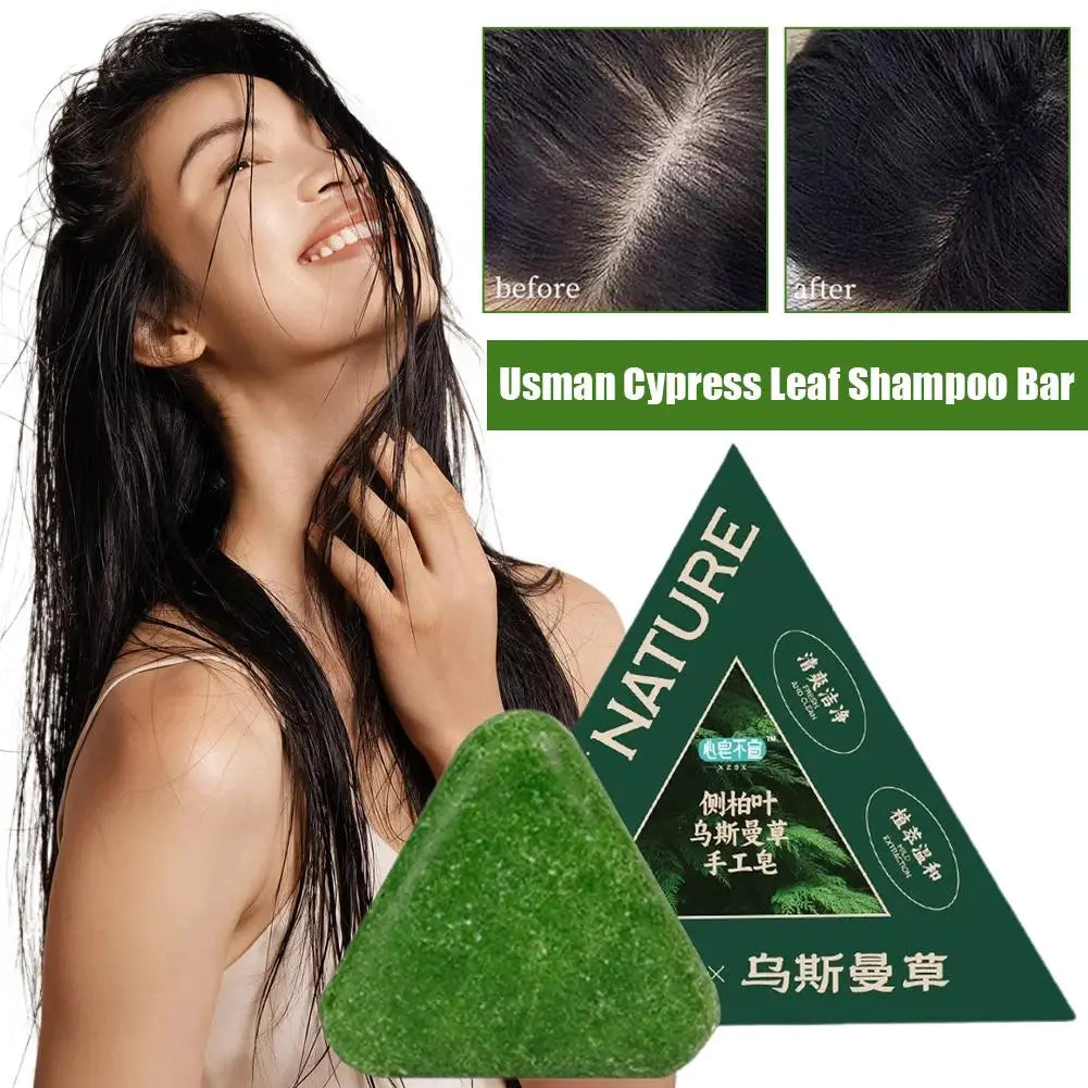 120g Usman Shampoo Soap Nourishing Scalp Control oil Remove dandruff Strengthen hair roots Reduce hair loss Cleanses Hair Care