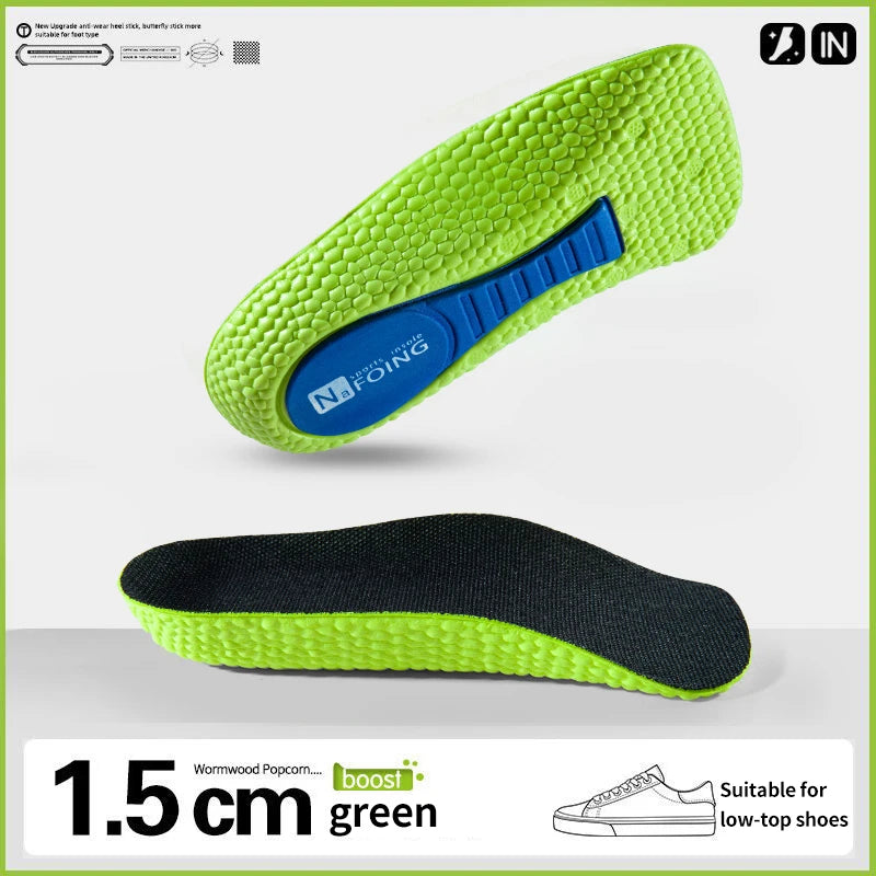 Memory Foam Height Increase Insoles for Men Women Shoes