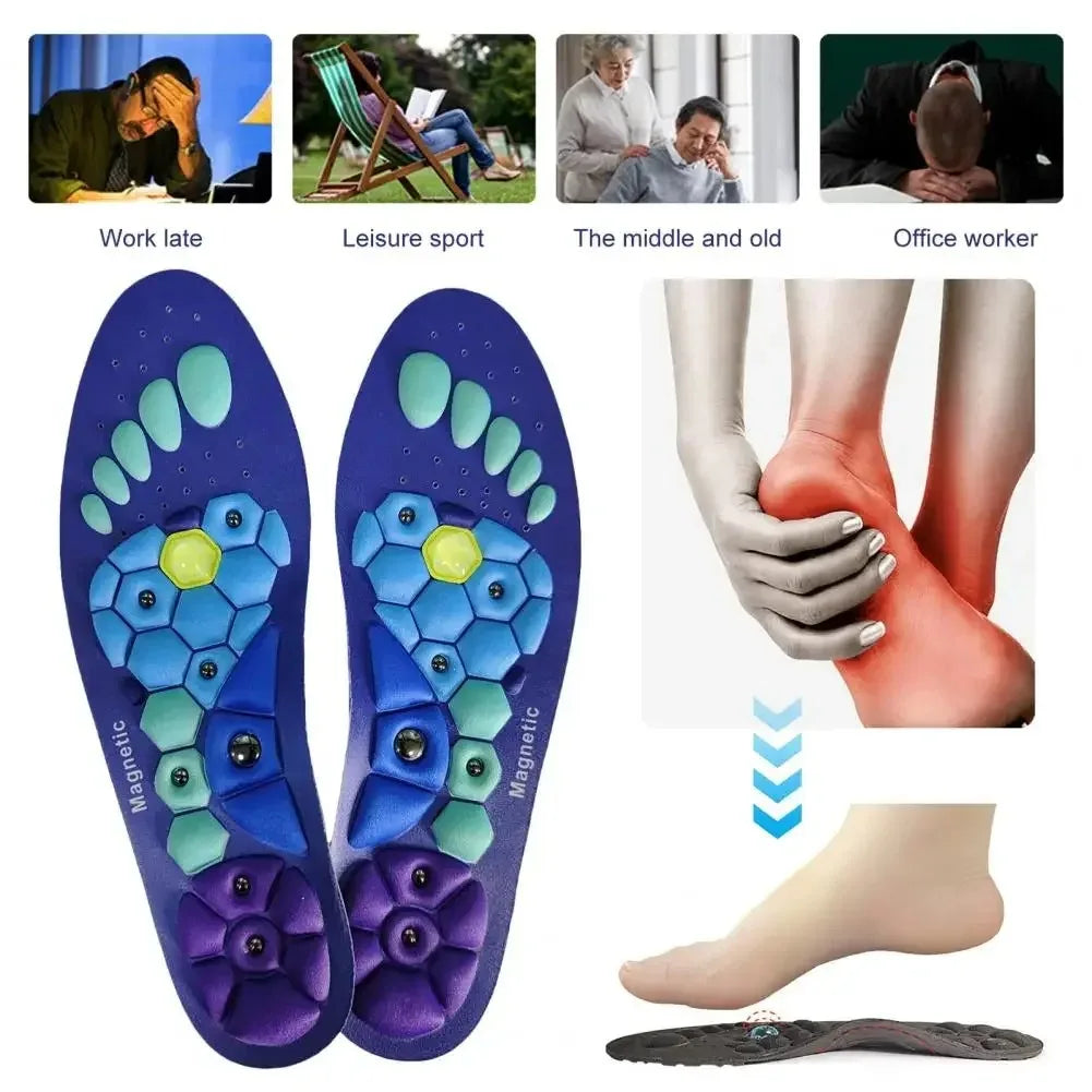 1/2Pair Magnetic Therapy Massage Insoles for Orthopedic Arch