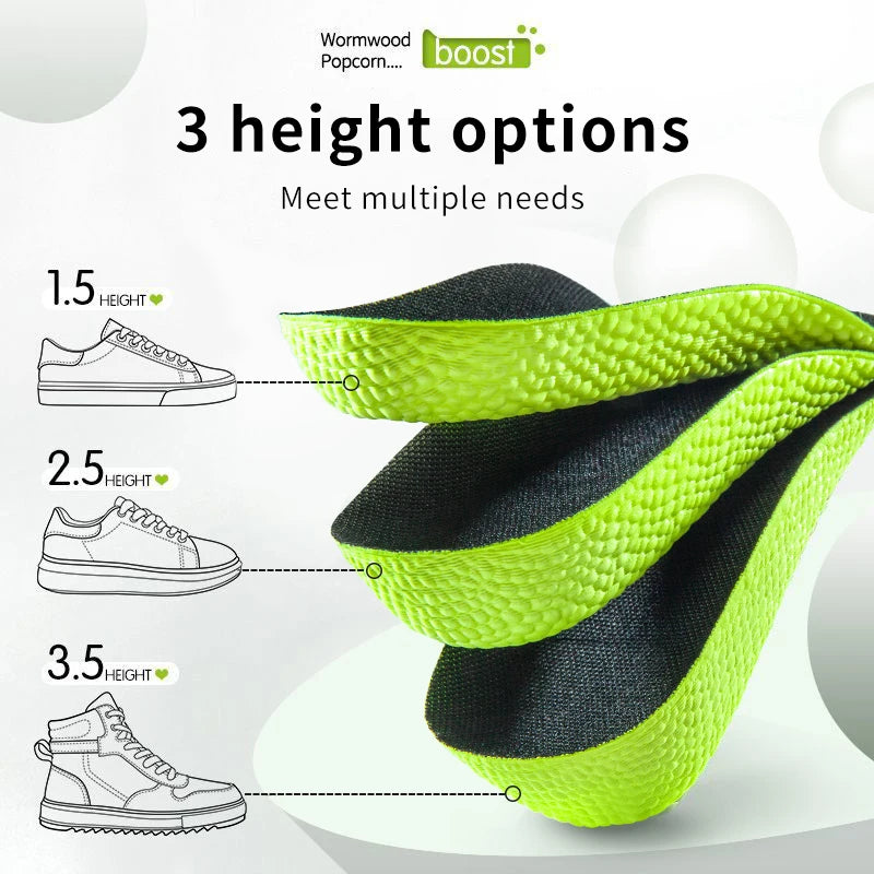 Memory Foam Height Increase Insoles for Men Women Shoes