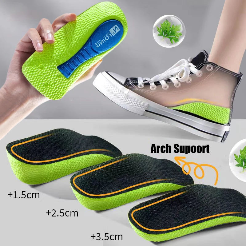 Memory Foam Height Increase Insoles for Men Women Shoes