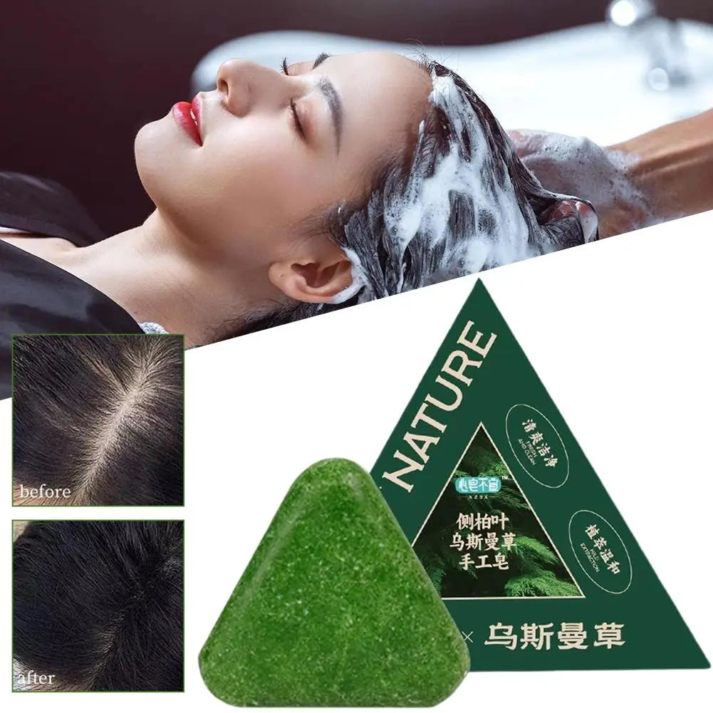 120g Usman Shampoo Soap Nourishing Scalp Control oil Remove dandruff Strengthen hair roots Reduce hair loss Cleanses Hair Care