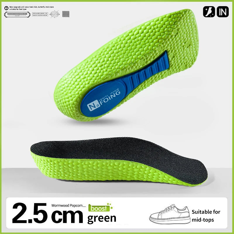 Memory Foam Height Increase Insoles for Men Women Shoes